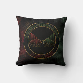 Dunkelroter Grün Bull Bear Mindset Trader Design Kissen