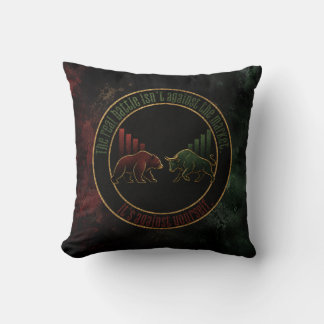 Dunkelroter Grün Bull Bear Mindset Trader Design Kissen