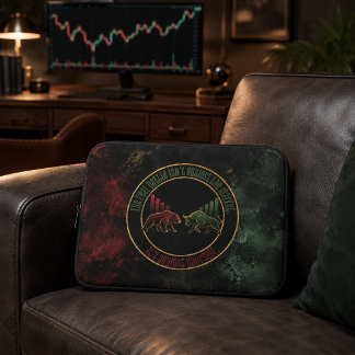 Dunkelroter Grün Bull Bear Mindset Trader Design Laptopschutzhülle
