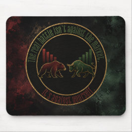 Dunkelroter Grün Bull Bear Mindset Trader Design Mousepad
