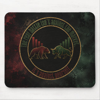 Dunkelroter Grün Bull Bear Mindset Trader Design Mousepad