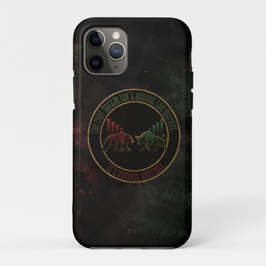 Dunkelroter Grüner Bull Bear Mentalität Trader Des Case-Mate iPhone Hülle (Rückseite)