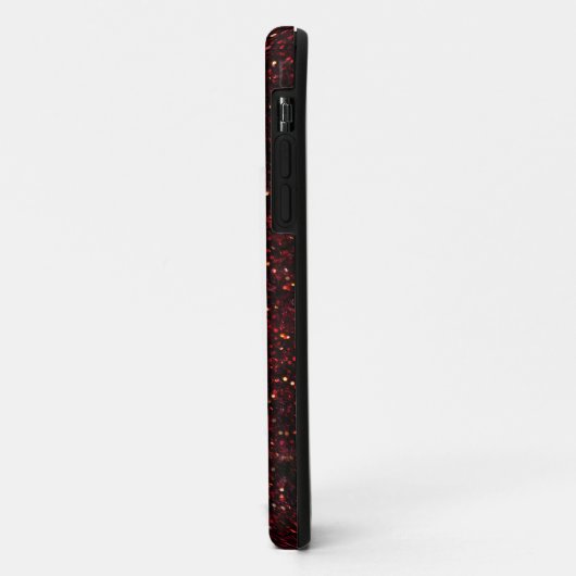 Dunkelroter karminroter Glitzer Case-Mate iPhone Hülle (Hinten/Links)