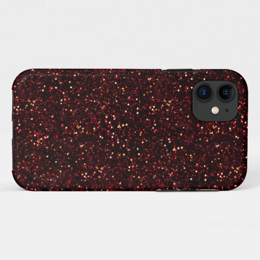 Dunkelroter karminroter Glitzer Case-Mate iPhone Hülle (Rückseite (Horizontal))