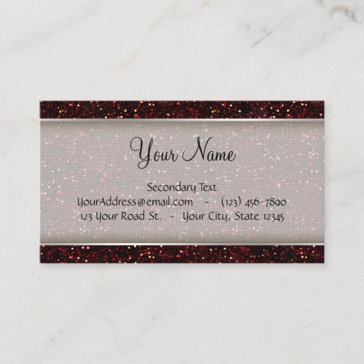 Dunkelroter karminroter Glitzer Visitenkarte (Vorderseite)