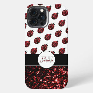 Dunkelroter Marienkäfer falscher Glitterfunkel Mon iPhone Hülle