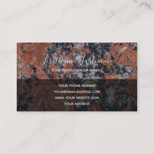 Dunkelroter Marmor - Struktur aus schwarzem Marmor Visitenkarte (Rückseite)