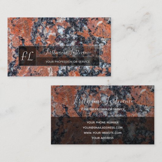 Dunkelroter Marmor - Struktur aus schwarzem Marmor Visitenkarte (Vorne/Hinten)