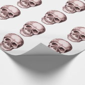 Dunkelroter menschlicher Schädel Geschenkpapier (Ecke)