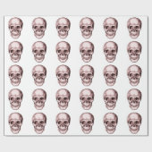 Dunkelroter menschlicher Schädel Geschenkpapier (Flach)