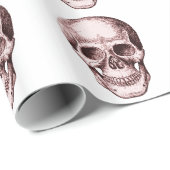 Dunkelroter menschlicher Schädel Geschenkpapier (Rolleneckpunkt)