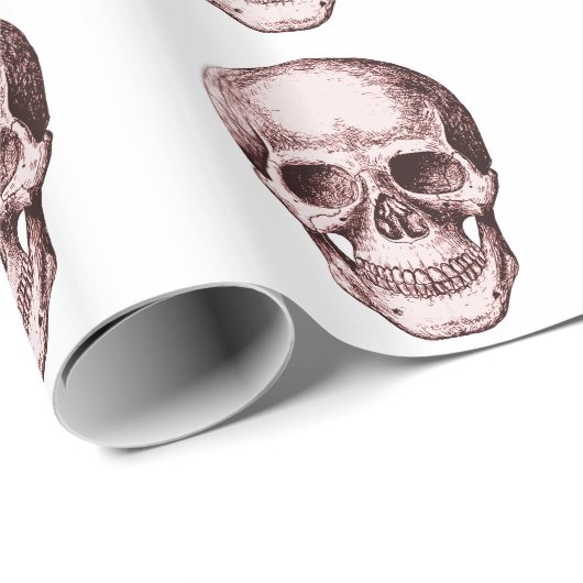 Dunkelroter menschlicher Schädel Geschenkpapier (Rolleneckpunkt)