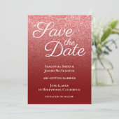 Dunkelroter moderner Gradient Save The Date (Stehend Vorderseite)