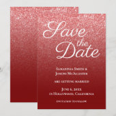 Dunkelroter moderner Gradient Save The Date (Vorne/Hinten)