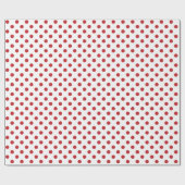 Dunkelroter Polka-Dot auf weißem Mittelraum Geschenkpapier (Flach)