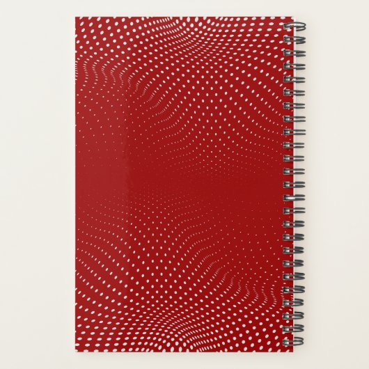 Dunkelroter Pop Dots Year Planer (Rückseite)
