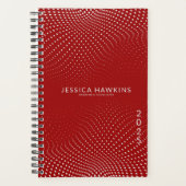 Dunkelroter Pop Dots Year Planer (Vorderseite)