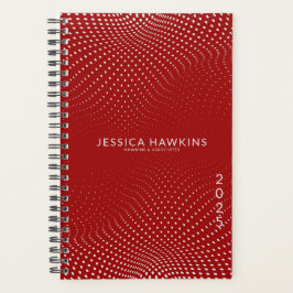 Dunkelroter Pop Dots Year Planer