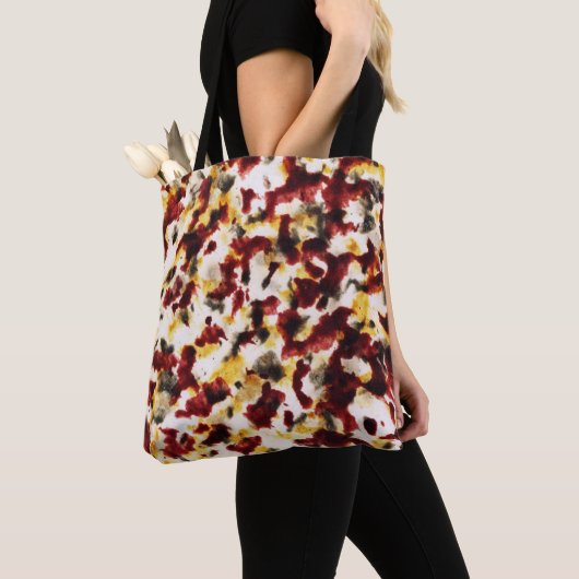 Dunkelroter Tan Schwarzer Gold Tasche (Von Nahem)