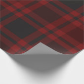 Dunkelroter Tartan Karierter Karo Wrapping Paper Geschenkpapier (Ecke)