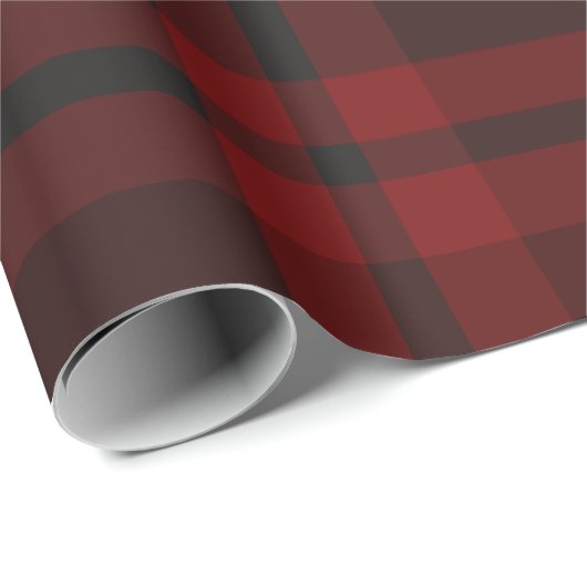 Dunkelroter Tartan Karierter Karo Wrapping Paper Geschenkpapier (Rolleneckpunkt)