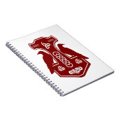 Dunkelroter Thorenhammer mit Ravens-Notebook Notizblock (Rechte Seite)