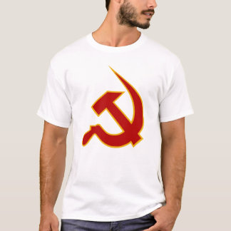 Dunkelroter u. gelber Neohammer u. Sichel T-Shirt