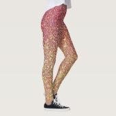dunkelroter und gelber Glitzer Leggings (Rechts)