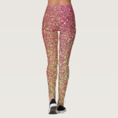 dunkelroter und gelber Glitzer Leggings (Rückseite)