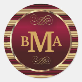 Dunkelroter und goldener Umschlag Aufkleber