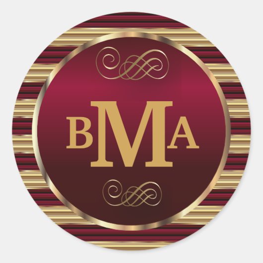 Dunkelroter und goldener Umschlag Aufkleber (Vorderseite)