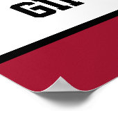 Dunkelroter und weißer Geburtstag Poster (Ecke)