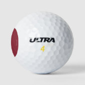 Dunkelroter Vollton Weiß Initialen Golfball (Logo)
