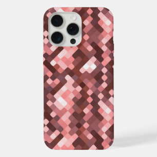 Dunkelroter Weinroter Malven-Taupe-Rosa-Pixel-Art iPhone 15 Pro Max Hülle
