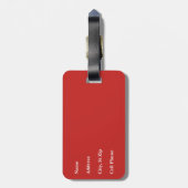 Dunkelroter, weißer und schwarzer Sport-Entwurf Gepäckanhänger (Rückseite vertikal)