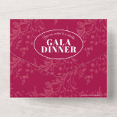 Dunkelrotes Galadinner All In One Einladung (Rückseite)