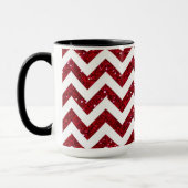 Dunkelrotes Glitter Chevron Muster Tasse (Links)