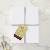 Dunkelrotes Golddesign, Logo oder Foto Geschäftspr Geschenkanhänger (Mit Garn)