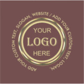 Dunkelrotes Golddesign, Logo oder Foto im goldenen Aufkleber (Vorderseite)