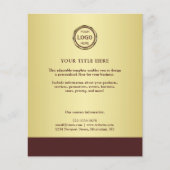 Dunkelrotes Golddesign, Logo oder Foto im goldenen Flyer (Vorne)