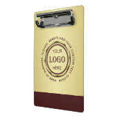 Dunkelrotes Golddesign, Logo oder Foto im goldenen Mini Klemmbrett (Gewinkelt2)