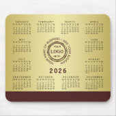 Dunkelrotes Golddesign, Logo oder Foto im goldenen Mousepad (Vorne)