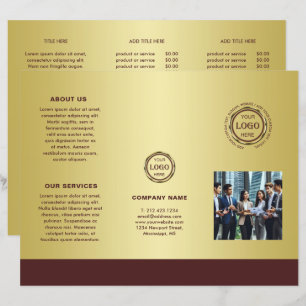 Dunkelrotes Golddesign, Logo- oder Fotobroschüren,