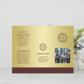 Dunkelrotes Golddesign, Logo- oder Fotobroschüren, (Stehend Vorderseite)