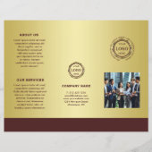 Dunkelrotes Golddesign, Logo- oder Fotobroschüren, (Vorderseite)