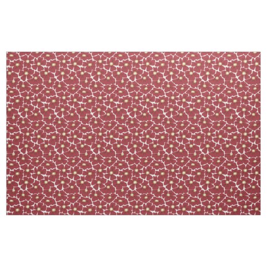 Dunkelrotes großes Blumenmuster Stoff (Fat Quarter (45,7 x 55,9 cm))