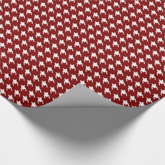 Dunkelrotes Hahnentrittmuster-Wrapping-Papier Geschenkpapier (Ecke)