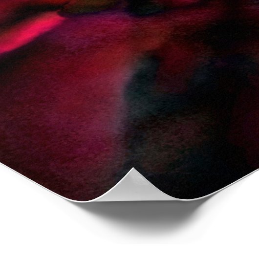 Dunkelrotes Kaleidoskopmuster Poster (Ecke)