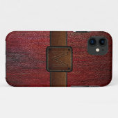 Dunkelrotes Leder sieht braun aus Case-Mate iPhone Hülle (Rückseite (Horizontal))