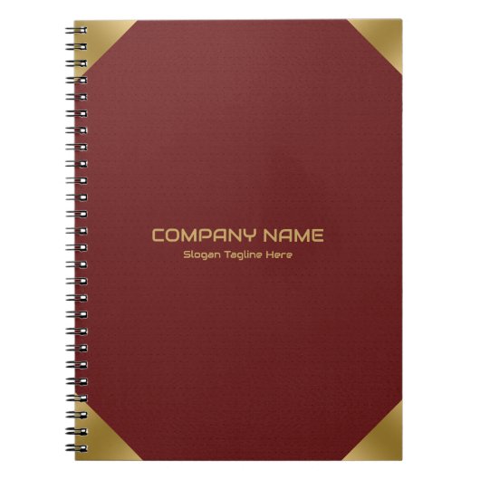 Dunkelrotes Lederbild mit goldenen Akzenten Notizblock (Vorderseite)